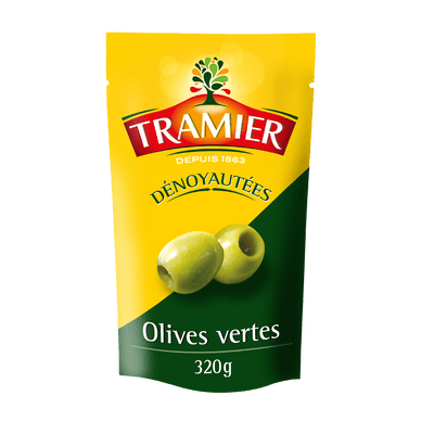 Olives vertes dénoyautées - 320gr TRAMIER