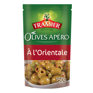 Olives vertes dénoyautées apéro à l'orientale - 150gr TRAMIER