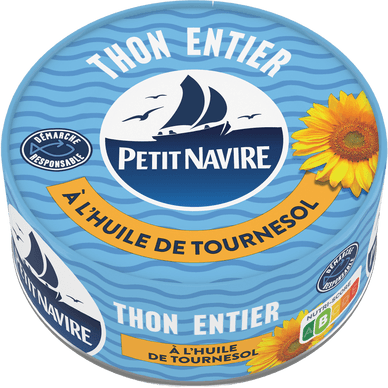 Thon Entier huile de tournesol - 160gr PETIT NAVIRE