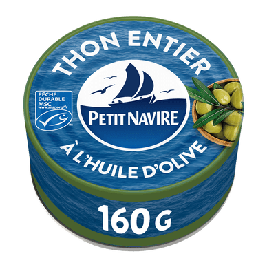 Thon Entier MSC huile d'olive vierge extra - 160gr PETIT NAVIRE