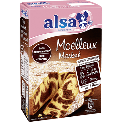 Préparation pour gâteau Moelleux marbré - 435gr ALSA