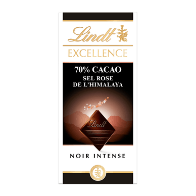 Chocolat noir sel rose de l'himalaya 70% cacao LINDT EXCELLENCE - 100gr LINDT