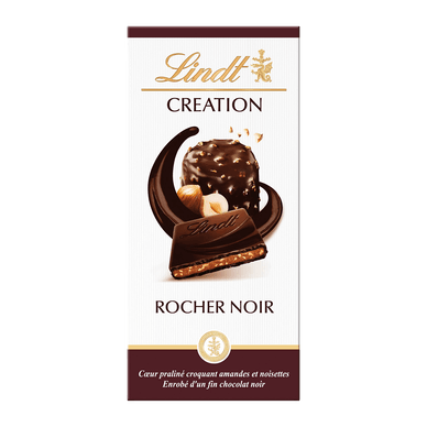 Chocolat noir avec pralinés rocher noir Création l'authentique - 150gr LINDT