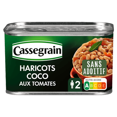 Haricots coco cuisinés aux tomates - 435gr CASSEGRAIN