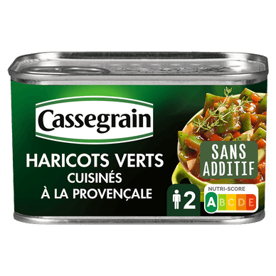 Haricots verts plats à la Provençale - 375gr CASSEGRAIN