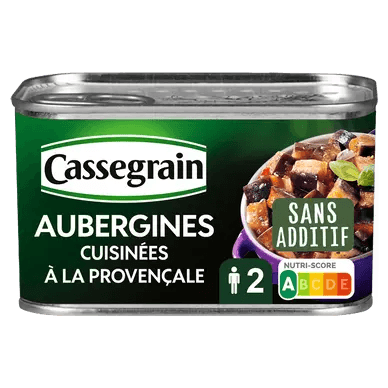 Aubergines cuisinées à la provençale - 375gr CASSEGRAIN