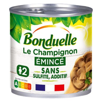 Champignons émincés au naturel sans sulfite - 230gr BONDUELLE