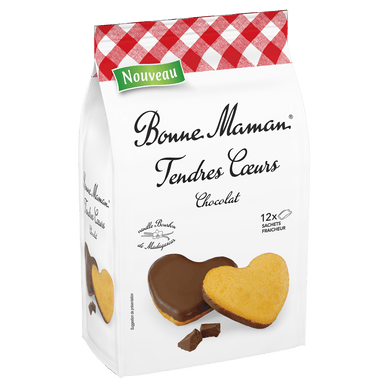 Gâteaux Tendres Coeurs nappés chocolat - 300gr BONNE MAMAN