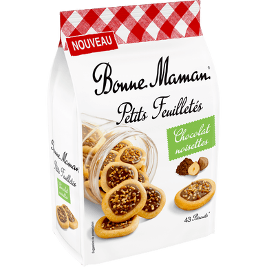 Biscuits petits feuilletés fourrés chocolat - 250gr BONNE MAMAN