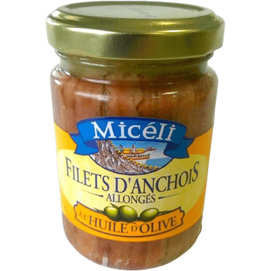 Filet d'anchois allongés à l'huile d'olive - 150gr MICELI