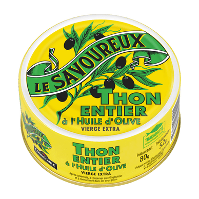 Thon albacore à l'huile d'olive - 80gr LE SAVOUREUX