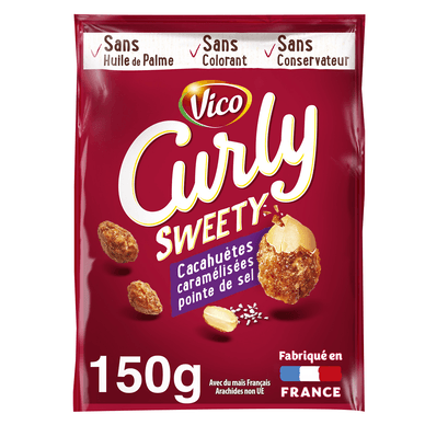 CURLY sweety cacahuètes caramelisée pointe de sel - 150gr CURLY