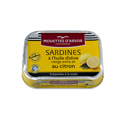 Sardines à l'huile d'olive et au citron - 115gr LES MOUETTES D'ARVOR