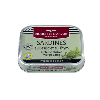 Sardines au basilic et au thym - 115gr LES MOUETTES D'ARVOR