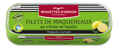 Filets de maquereaux au citron et basilic - 169gr LES MOUETTES D'ARVOR