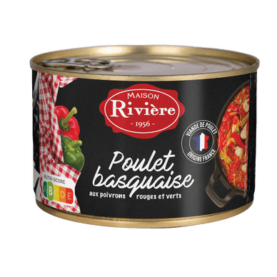 Poulet basquaise aux poivrons rouges et verts - 400gr MAISON RIVIERE