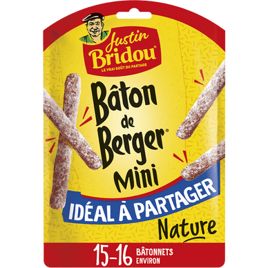 Mini bâton de berger pur porc nature - 160gr JUSTIN BRIDOU