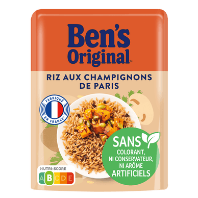 Riz micro-ondable aux Champignons de Paris 2min - 220gr BEN'S ORIGINAL