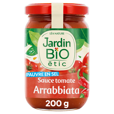 Sauce tomate à l'ail et au piment bio - 200gr JARDIN BIO