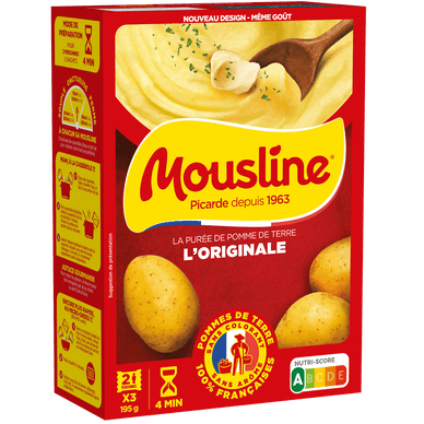 Purée nature MOUSLINE, 3 sachets x2 personnes - 195gr MOUSLINE