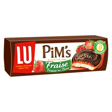 Biscuits génoises nappées fraise chocolat Pim's - 150gr LU