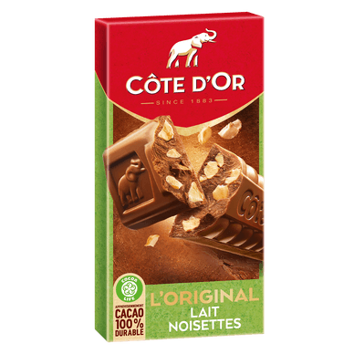 Chocolat au lait aux éclats de noisettes - 200gr COTE D'OR