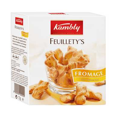 Snacks feuilletés au beurre et gruyère Suisse Feuillety's - 75gr KAMBLY