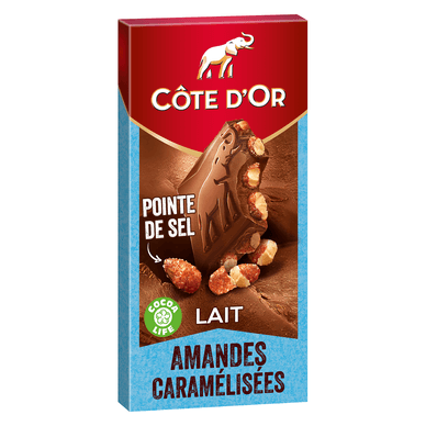 Chocolat au lait amandes caramélisées - 180gr COTE D'OR