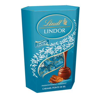 Boule chocolat au lait,caramel,pointe de sel LINDOR - 200gr LINDT