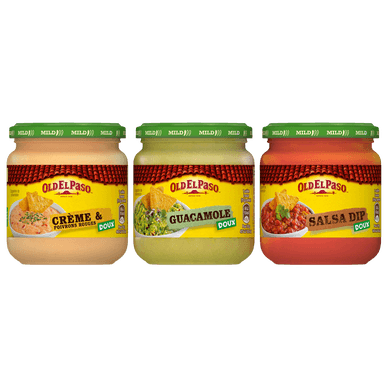 Sauces trio salsa, poivrons rouges & guacamole doux - 575gr OLD EL PASO